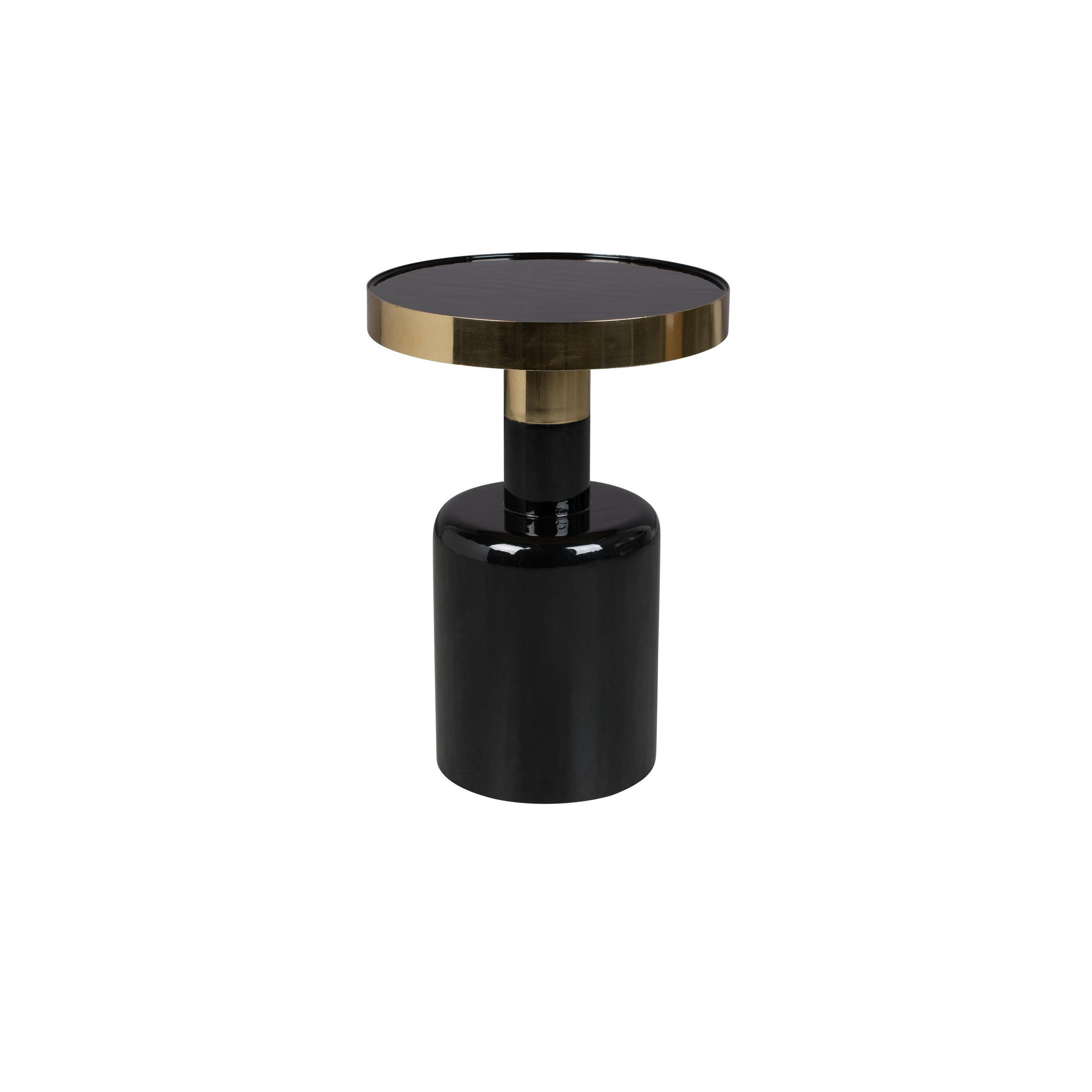 BEISTELLTISCH Glam Rund 36 cm Schwarz/ Gold - Schwarz, Metall (36/36/51cm) - Zuiver