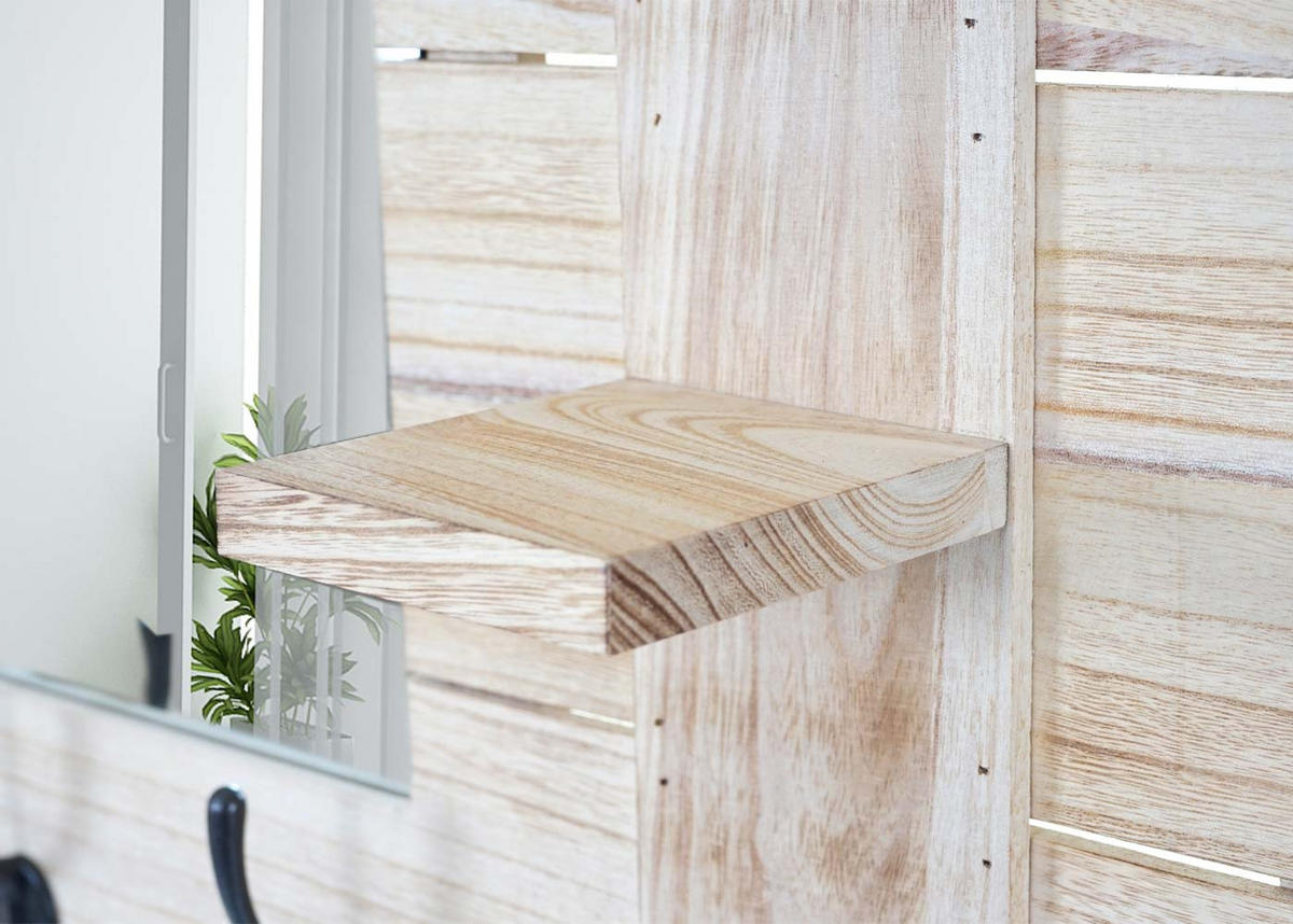 WANDGARDEROBE MIT SPIEGEL Braun - Braun, Holz (90/60/14cm) - MCW