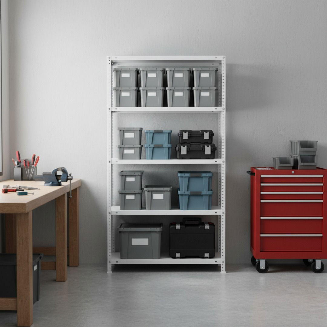 SCHRAUBREGAL PANDA | HxBxT 180x80x30cm | 5 Fachböden | Fachlast 75kg | Weiß - Weiß, Metall (80/180/30cm) - PROREGAL