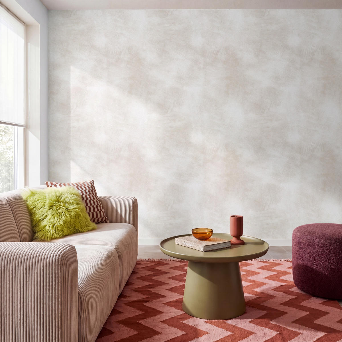 TAPETE - Dezent - Textur - Beige - 280x220 cm - Creme, Papier (280/220cm) - OnlyWow