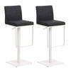 BARHOCKER 2er Set Stoff Dunkelgrau - Dunkelgrau/Weiß, Textil/Metall (42/86/44cm) - CLP