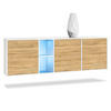 SIDEBOARD Cuba Türen in Eiche Natur - Eichefarben, Holzwerkstoff (182/53/35cm) - Vladon