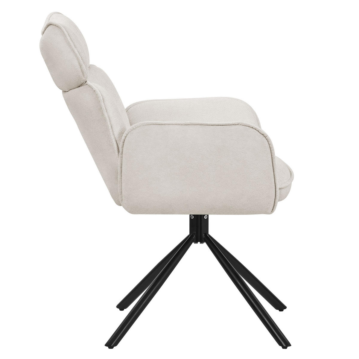 ESSZIMMERSTÜHLE 4er Set drehbar Beige mit Stoffbezug - Beige/Schwarz, Textil/Metall (63/89/68cm) - ML-DESIGN