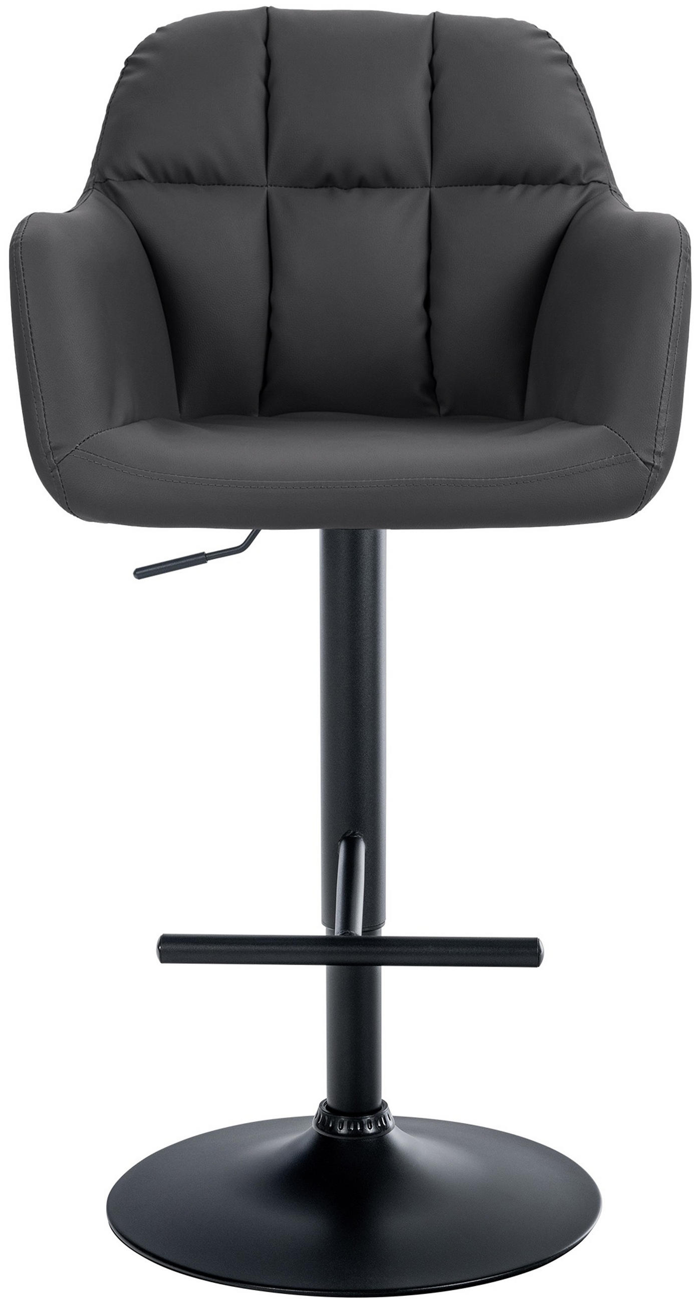 BARHOCKER Nardo Kunstleder schwarz schwarz - Schwarz, Kunststoff/Metall (57/118/59cm) - TPFLiving