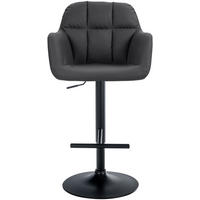 BARHOCKER Nardo Kunstleder schwarz schwarz - Schwarz, Kunststoff/Metall (57/118/59cm) - TPFLiving