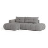 ECKSOFA FLUMA L-S Grau Geflochtener Stoff mit Schlaffunktion - Grau, Holz (279/158cm) - MASSENO