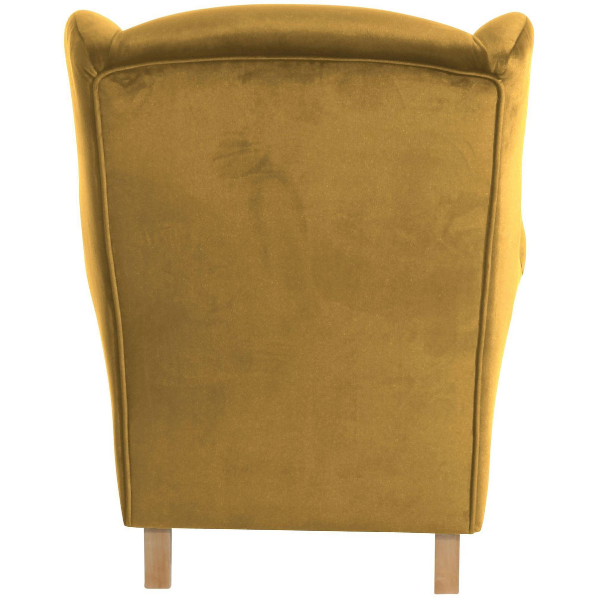 OHRENSESSEL Karlen Bezug Samtvelours Buche natur / mais - Messingfarben/Buchefarben, Kunststoff (86/103/77cm) - 58aufmkessel