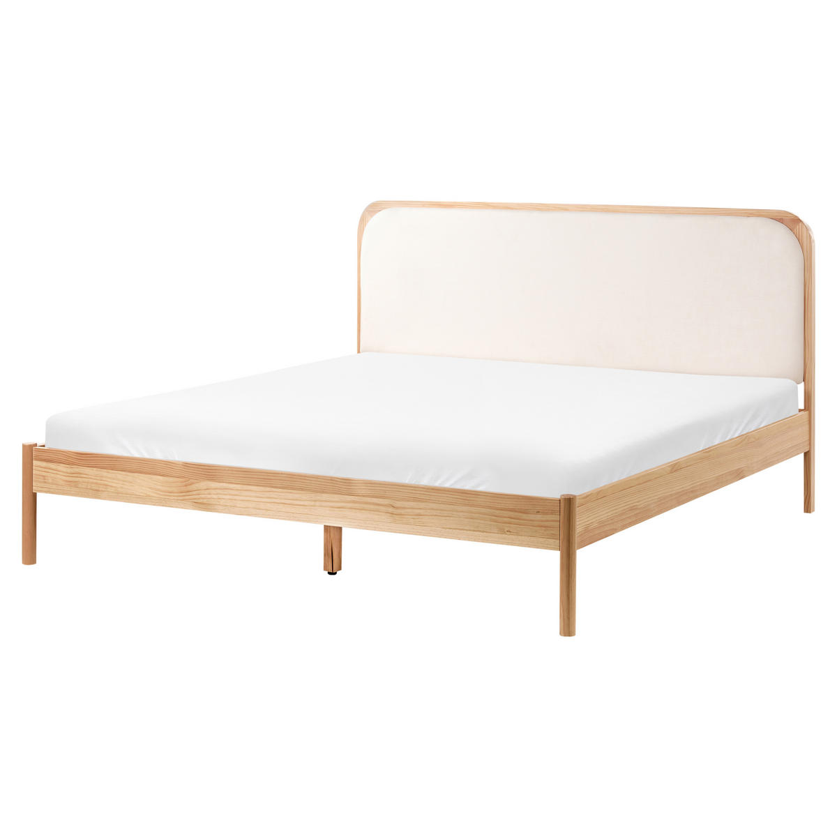 BETT mit Lattenrost 160/200 cm Hellbraun Dosches - Hellbraun, Holz (160/200cm) - Beliani