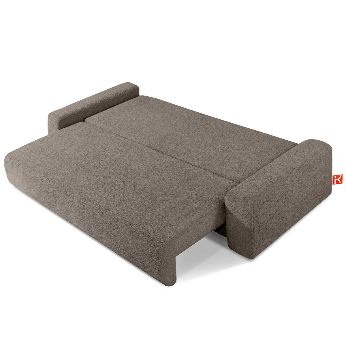 3-SITZER SCHLAFSOFA MOLLIS, Bouclé, Kühles Braun - Braun, Holz/Holzwerkstoff (250/93/108cm) - KONSIMO®