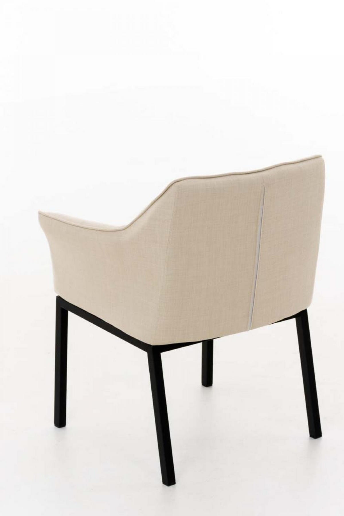 WOHNZIMMERSTUHL Stoff creme - Creme/Schwarz, Textil/Metall (67/78/63cm) - CLP