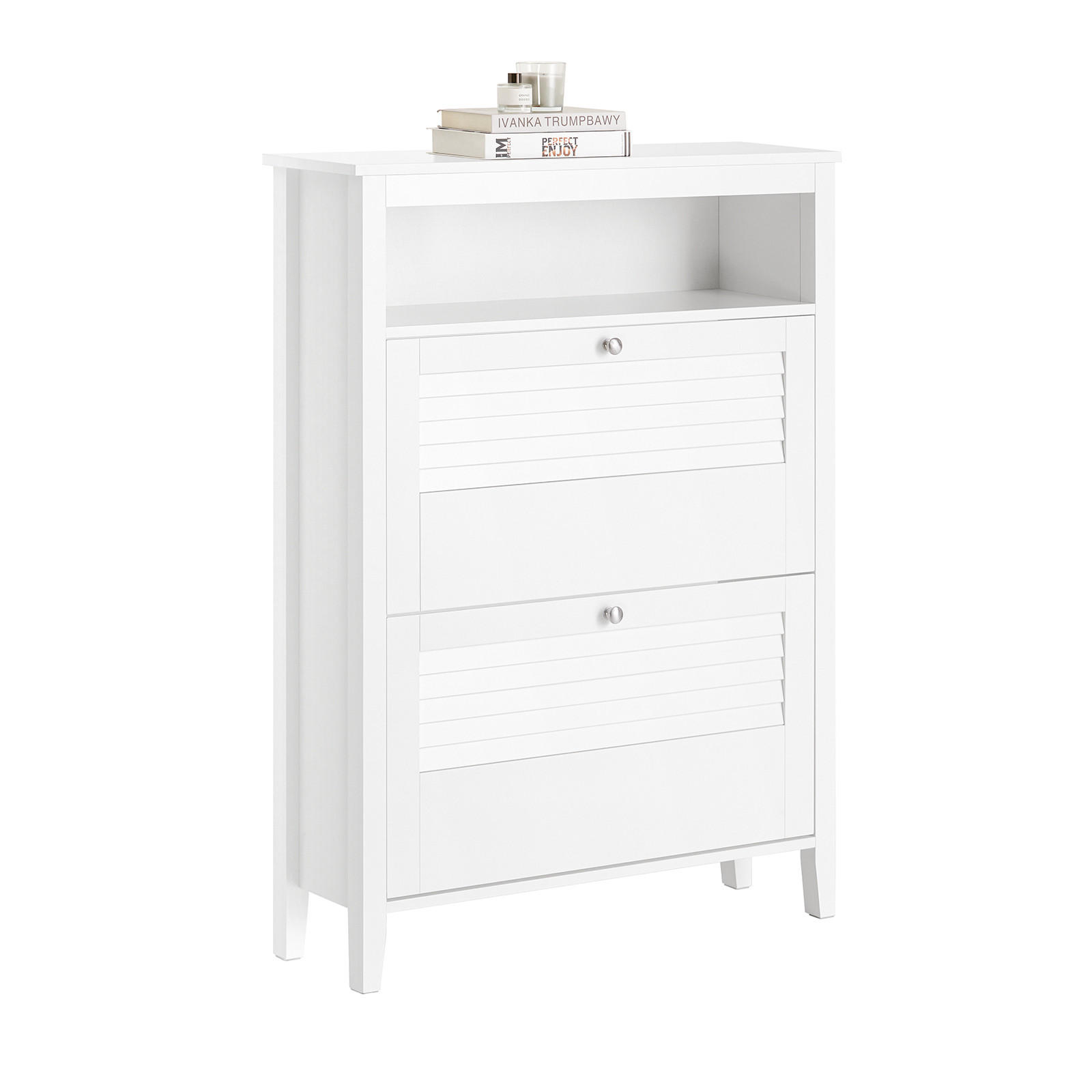 SCHUHSCHRANK Weiß - Weiß, Holzwerkstoff (80/108/25cm) - SoBuy