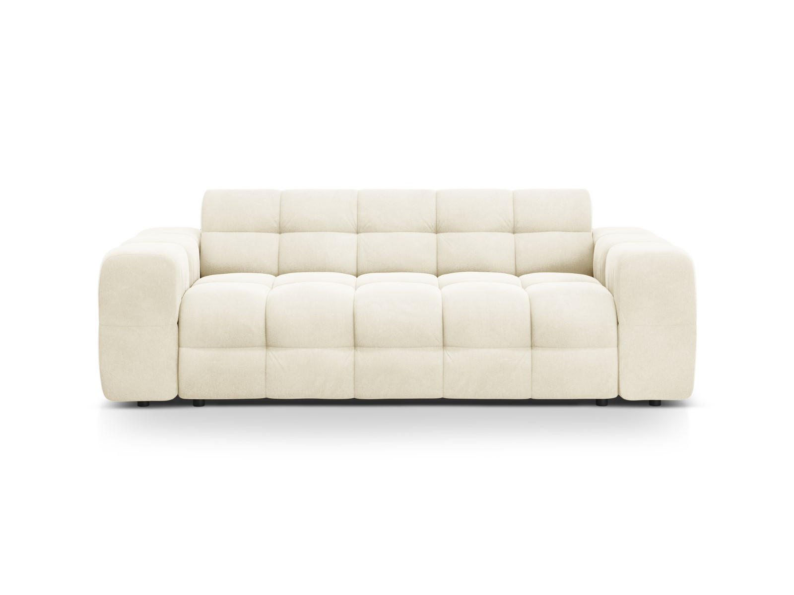 SOFA Kendal aus Samt elfenbein 3 Sitzplätze - Creme, Textil (103/79/222cm) - Micadoni