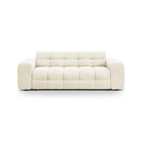 SOFA Kendal aus Samt elfenbein 3 Sitzplätze - Creme, Textil (103/79/222cm) - Micadoni