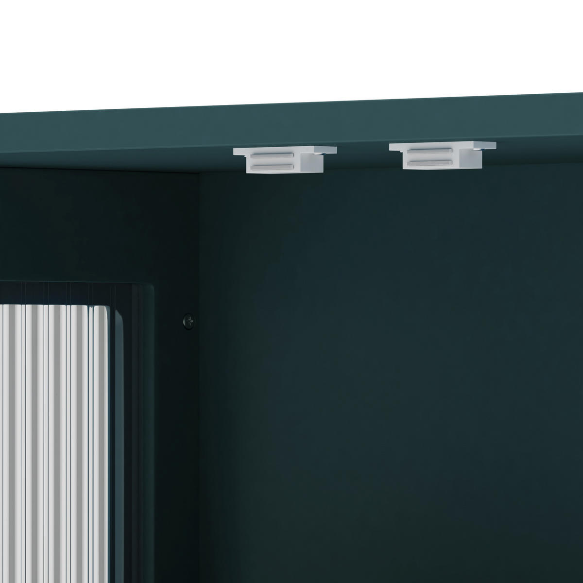 KÜCHENOBERSCHRANK 88x26x82.5 cm Dunkelgrün aus Sicherheitsglas mit 2 Türen & Handtuchstange - Dunkelgrün, Holzwerkstoff (88/82.5/26cm) - Modfu