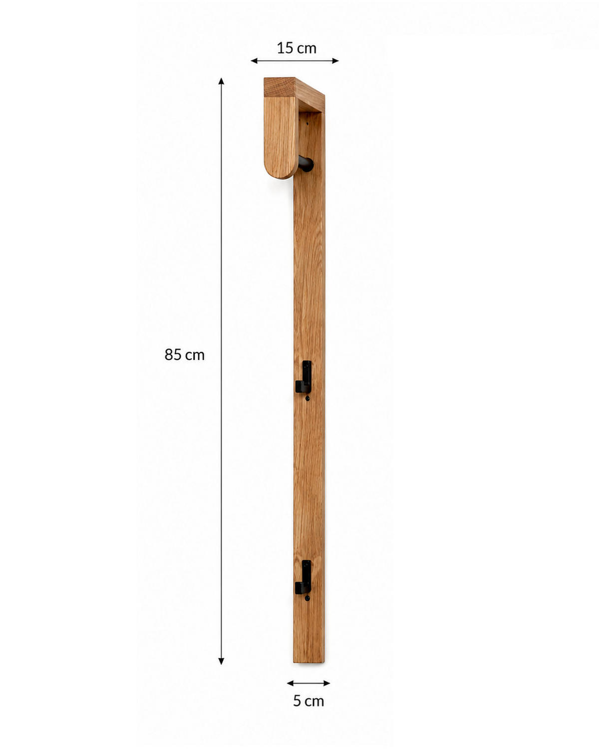 WANDGARDEROBE Woody, schwarze Eiche und schwarzes Metall, 20/5/85 cm - Beige, Holz (5/85/20cm) - WOODEK