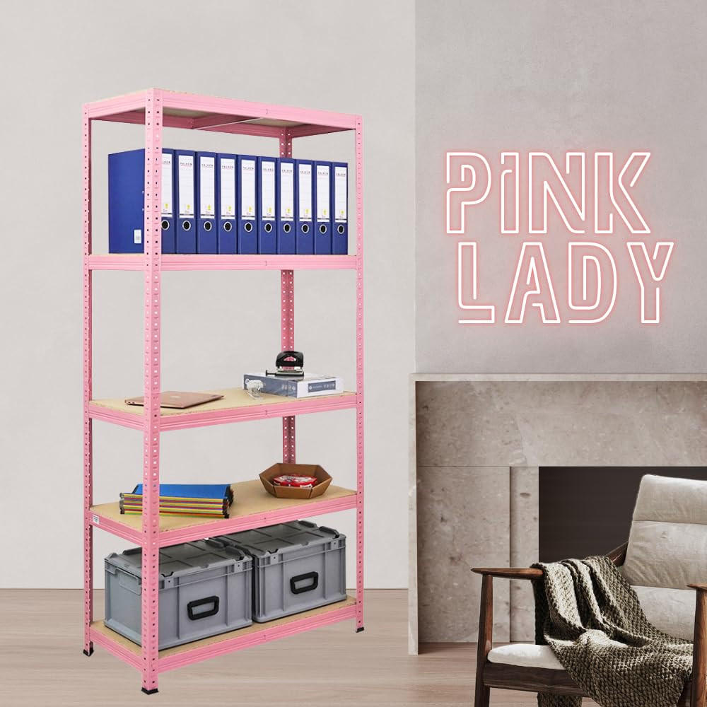 SCHWERLASTREGAL Pink Lady 180x90x40cm Fachlast 175 kg 5 Ebenen Pink - Pink, Metall (90/180/40cm) - PROREGAL