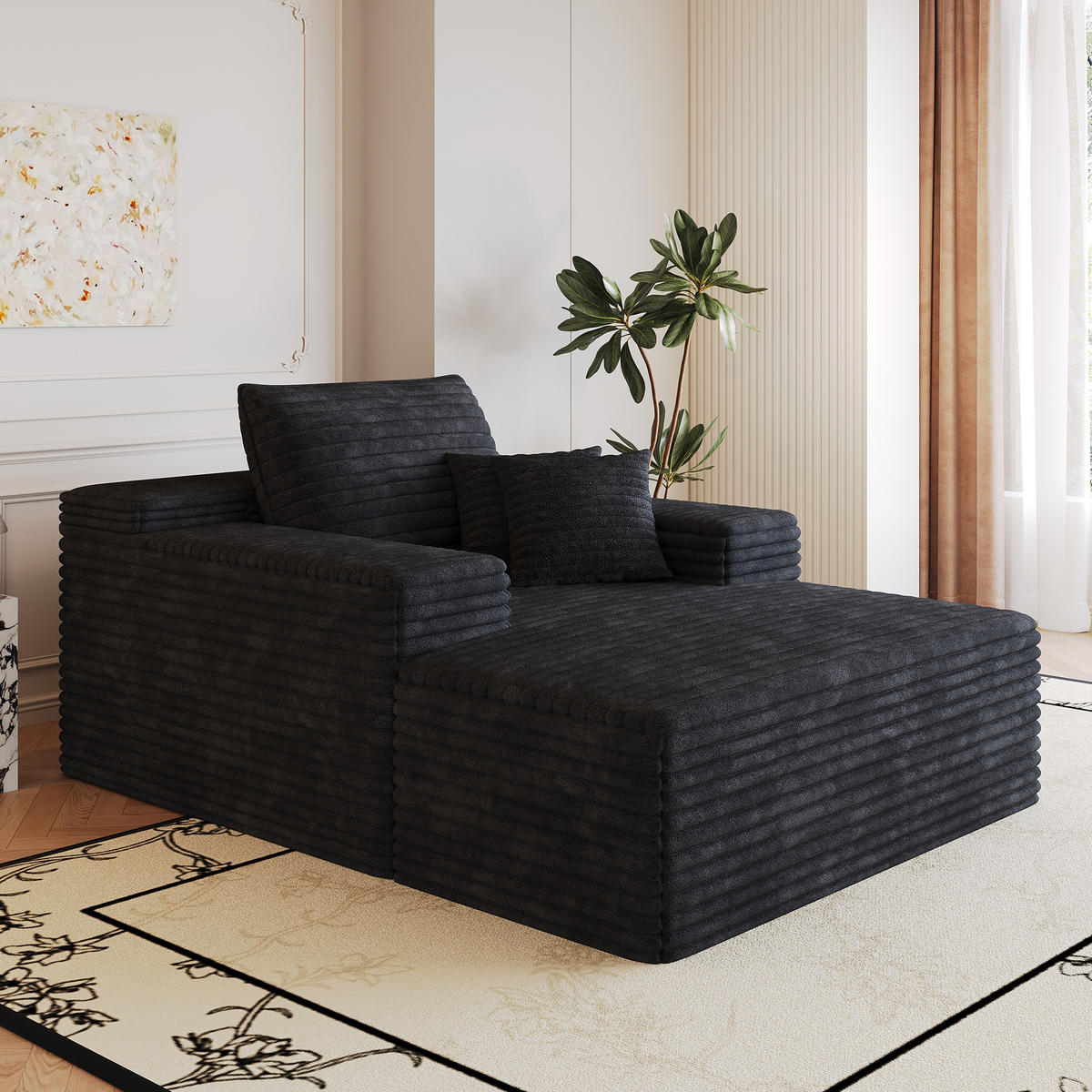 SCHLAFSOFA DE-34763 mit tiefer Sitzfläche Schwarz - Schwarz, Textil (159/60/115cm) - ComfortXL