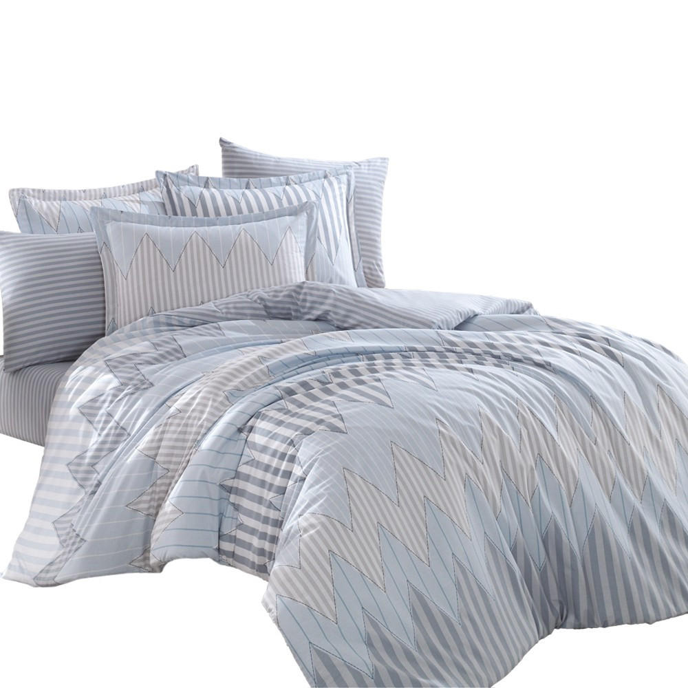 BETTWÄSCHE 5-teilig 200/200 cm FANCY - Blau, Textil (200/200cm) - ROLFNERS