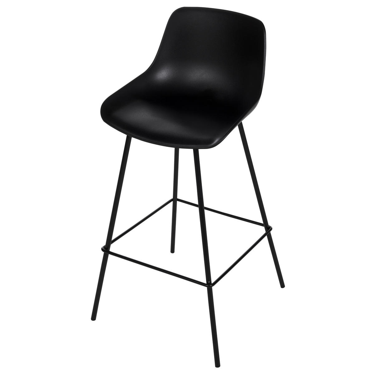BARSTUHL 2er-Set Kunststoff/Metall schwarz Emmet - Schwarz, Kunststoff (49/100/47cm) - Beliani