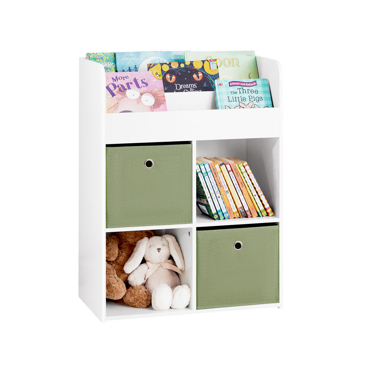KINDERREGAL Weiß - Weiß/Grün, Holzwerkstoff (60/80/34cm) - SoBuy