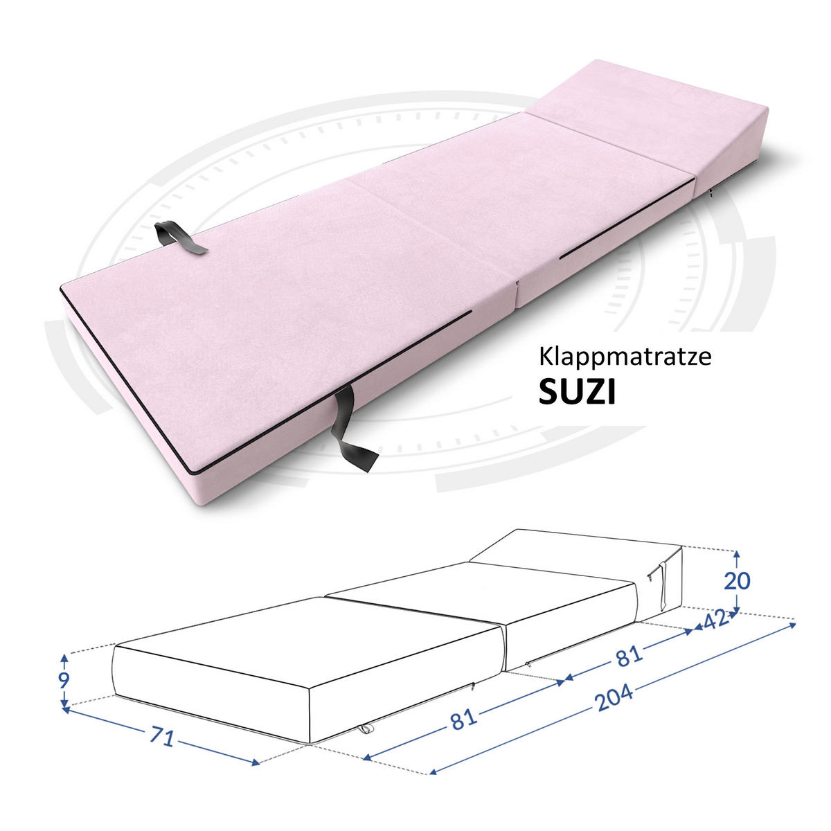KLAPPMATRATZE SUZI MINI - Rosa, Textil (70/200cm) - FDM