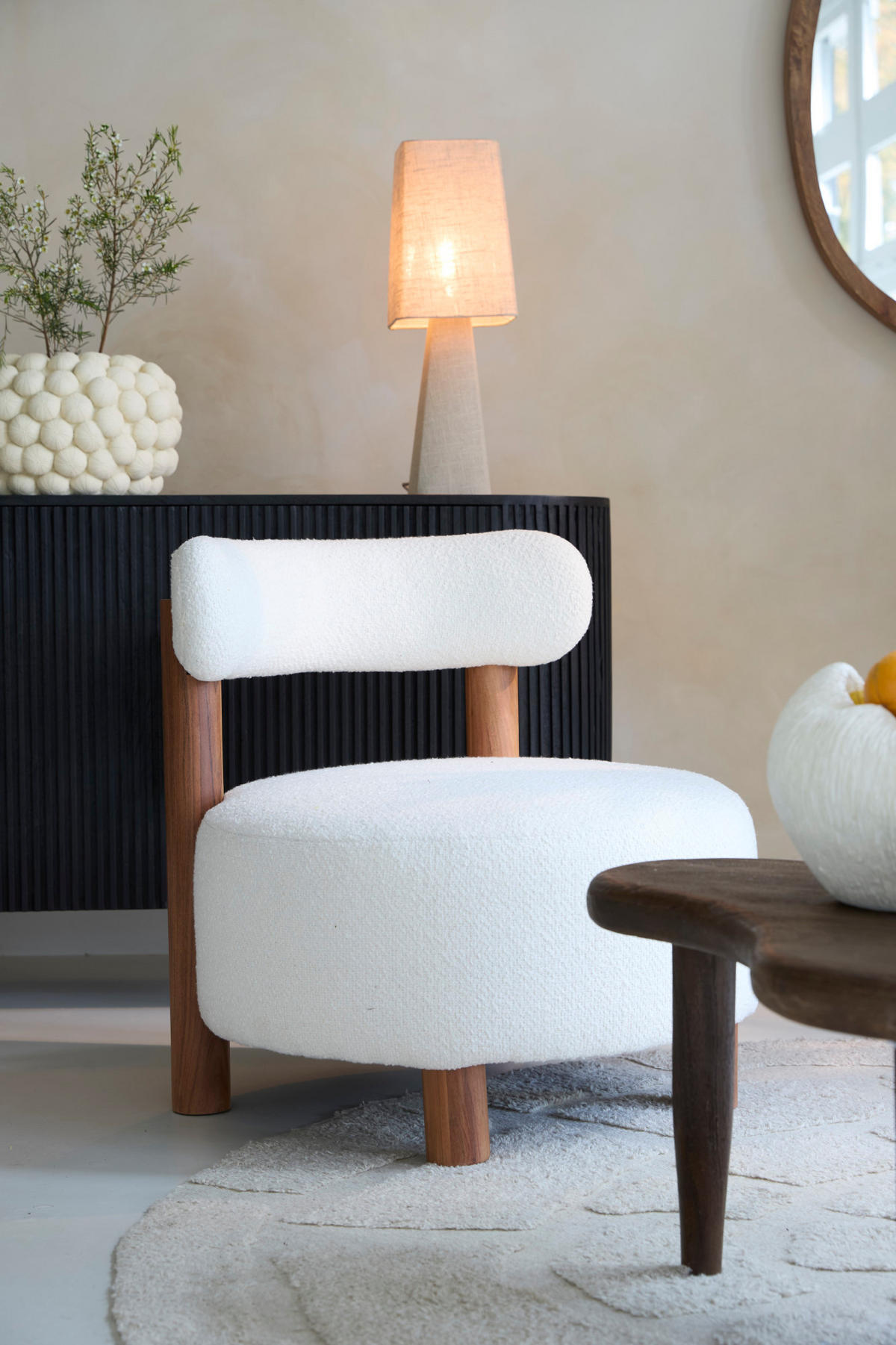SESSEL Ferentino Braun Ø74/74 cm - Braun, Holz (74/74/74cm) - Light & Living