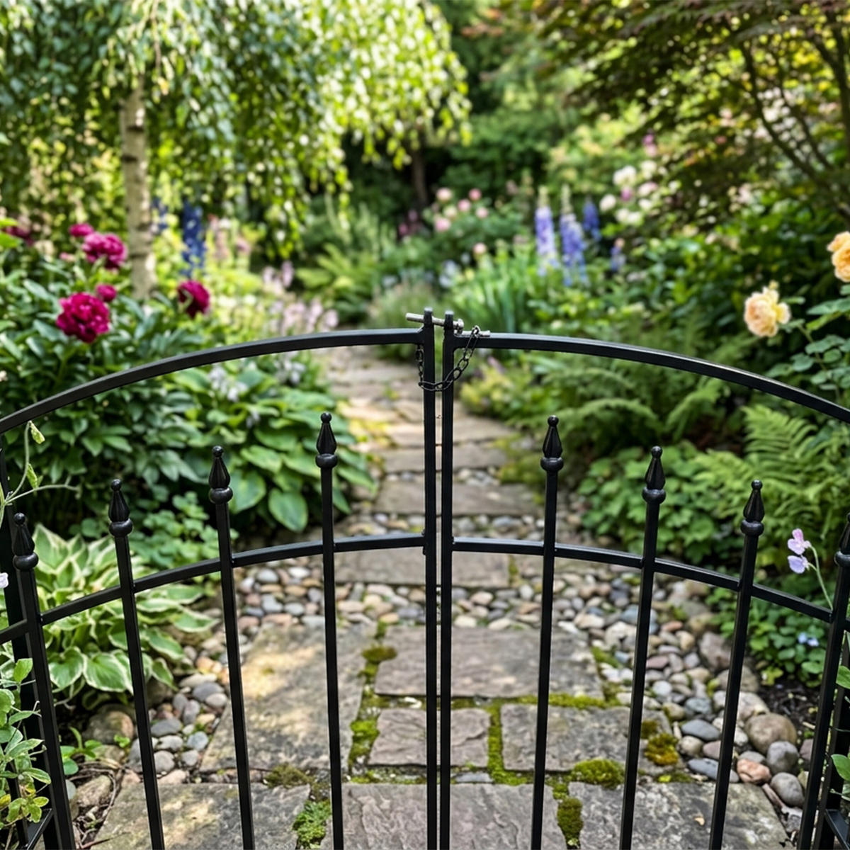 ROSENBOGEN - Schwarz, Metall (140/216/40cm) - Relaxdays