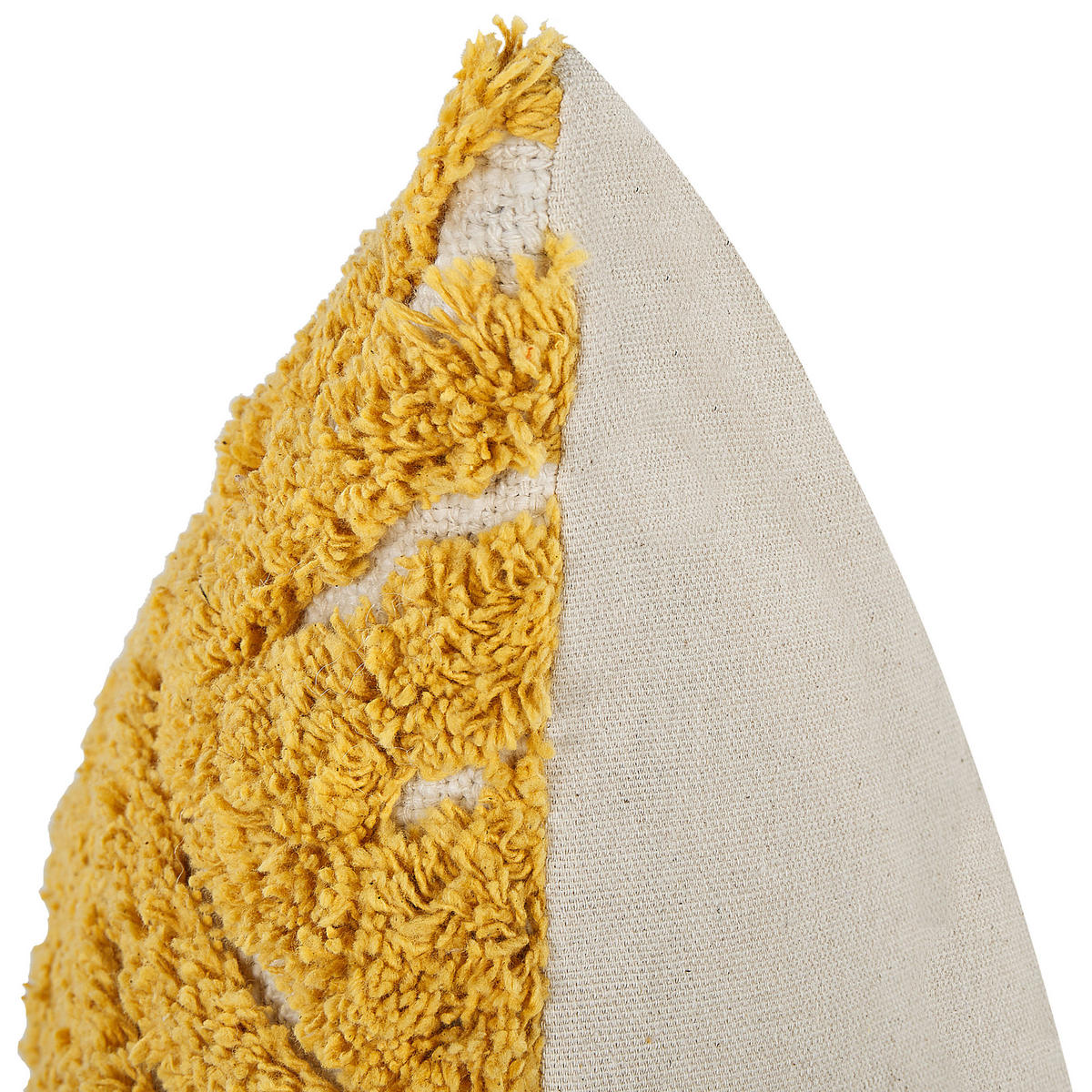 DEKOKISSEN 2er-Set Senfgelb 45/45 cm Alcea - Dunkelgelb, Naturmaterialen/Textil (45/45cm) - Beliani
