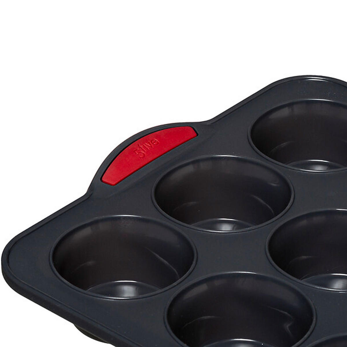 MUFFIN-BACKFORM Silitop für 12 Muffins, Silikon, Eisen, Grau, 33 x 23.5 cm - Grau, Kunststoff (4.1/35.3/24cm) - 5five Simply Smart