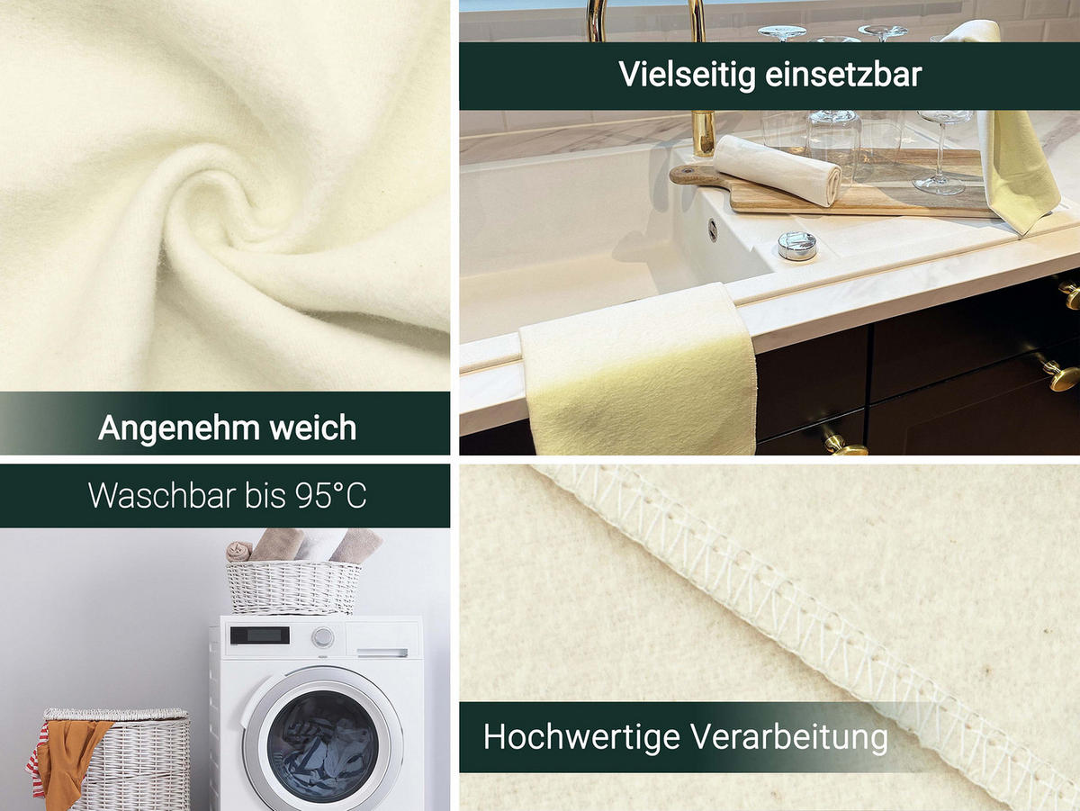 REINIGUNGSTÜCHER, 20er-Set, 40x40 cm, 100% Baumwolle, Weiß - Weiß, Textil (40/40cm) - Zollner