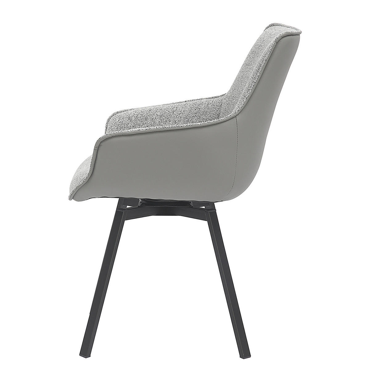 ARMLEHNENSTUHL - 2er-Set - Grau, Textil/Metall (57/87/63cm) - home24