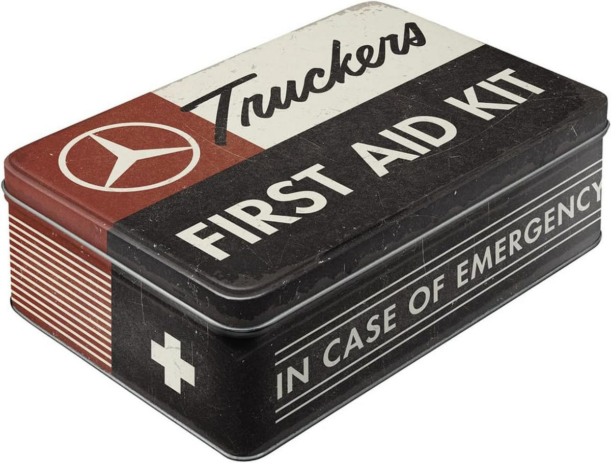 VORRATSDOSE flach Daimler Truck First Aid Kit - Multicolor, Metall (23/7/16cm) - Nostalgic-Art