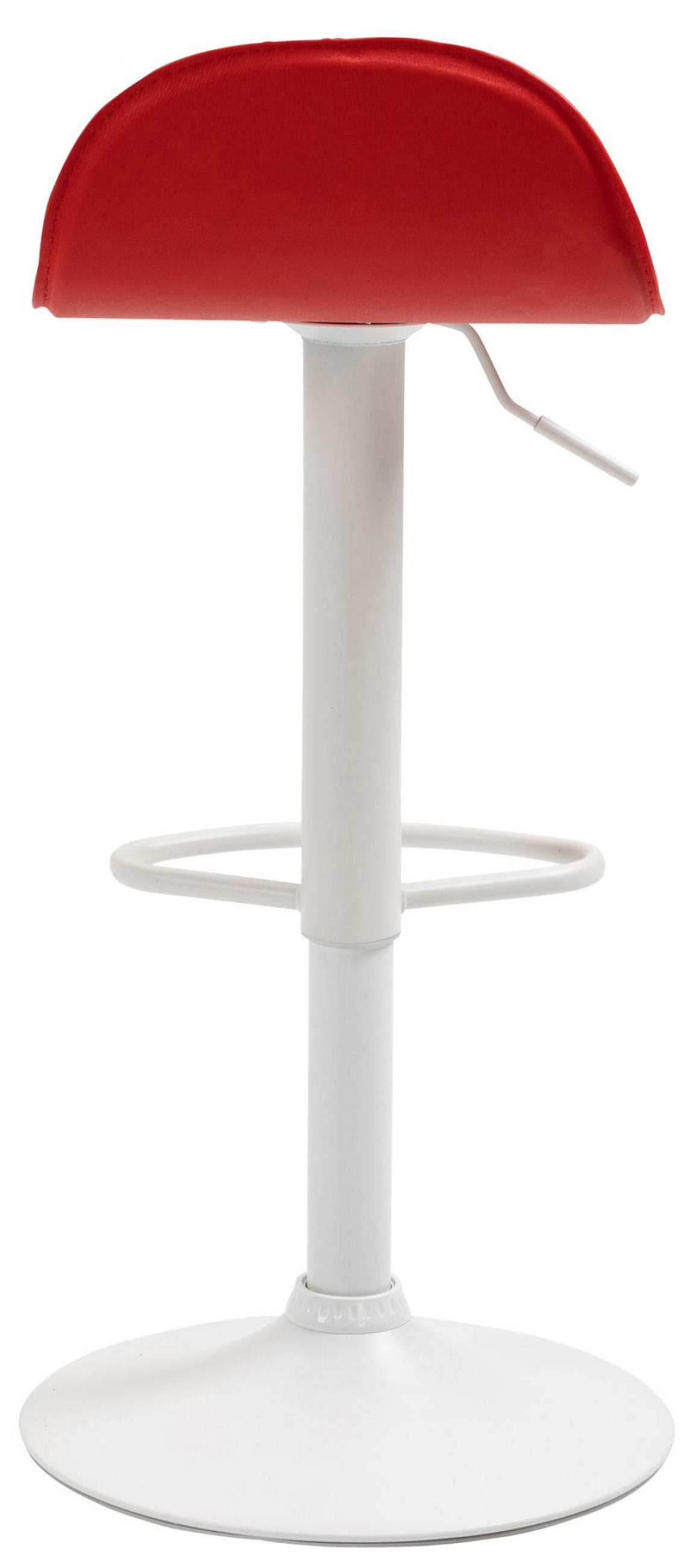 BARHOCKER Lederlook rot - Rot/Weiß, Textil/Metall (39/73/41cm) - CLP