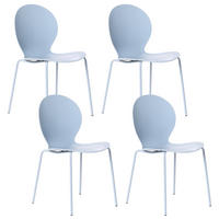 GARTENSTUHL 4er-Set stapelbar Hellblau Milos - Hellblau, Kunststoff (45/80/48cm) - Beliani