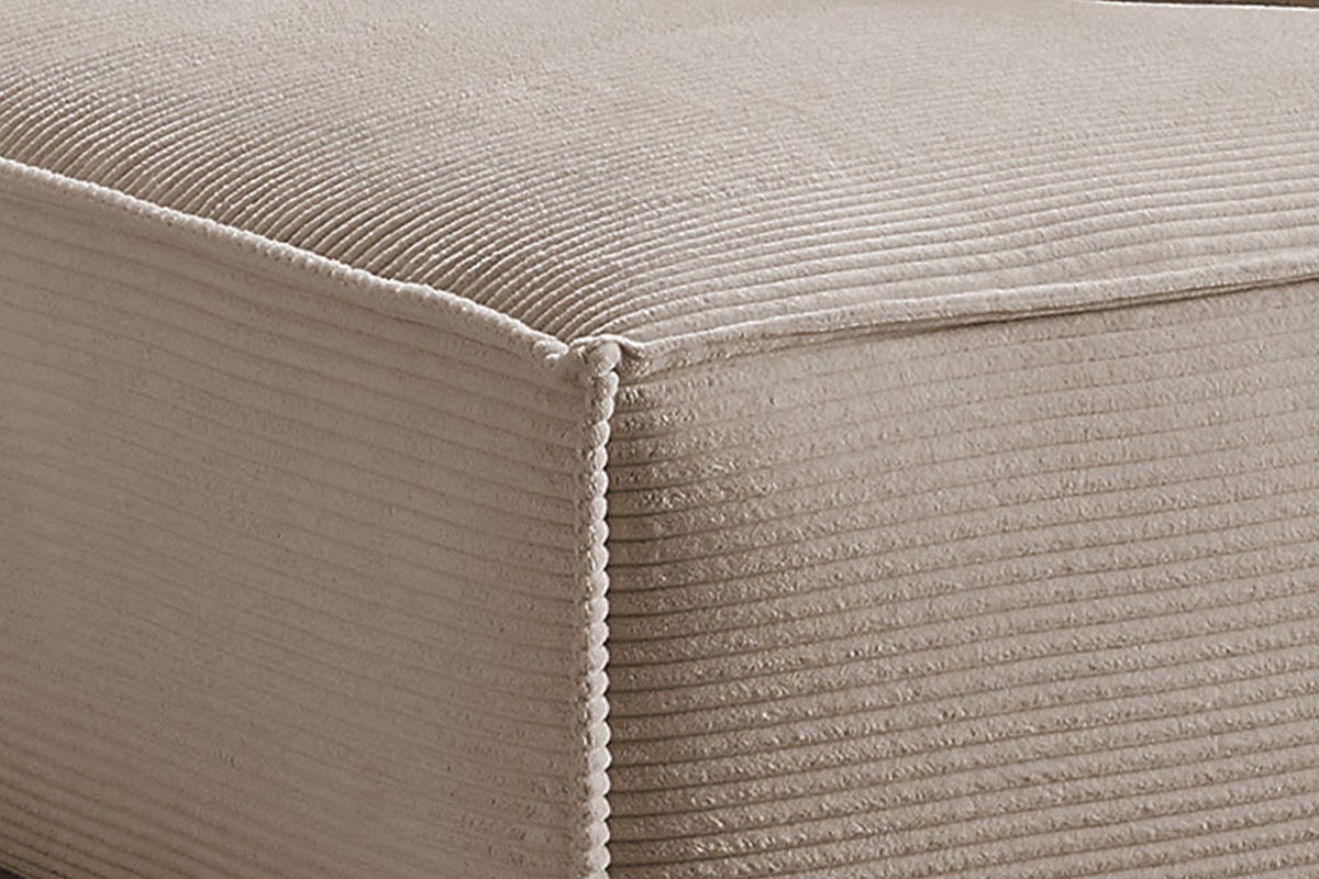 ECKSOFA SAMU Taupe Cord - Taupe/Schwarz, Textil (254/224cm) - KAWOLA
