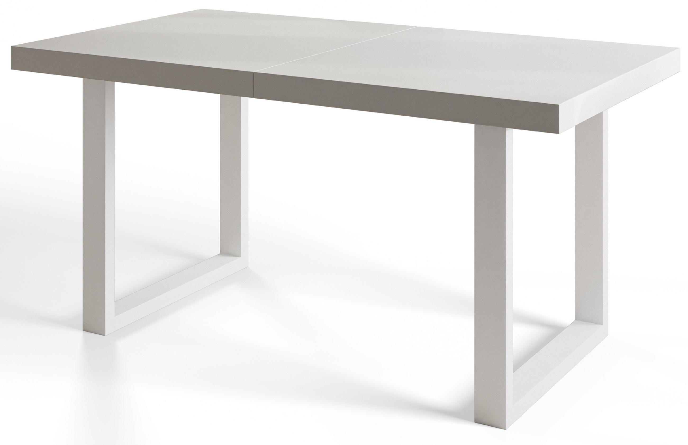 ESSZIMMERTISCH LOFT-U 200X100X77 cm, Farbe: Weiß, mit Metallbeinen in Farbe Weiß - Weiß, Holzwerkstoff (200/100/77cm) - Alpi-Möbel