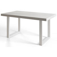 ESSZIMMERTISCH LOFT-U, ausziehbarer Tisch 180-280X90X77 cm, Farbe: Weiß, mit Metallbeinen in Farbe Weiß - Weiß, Holzwerkstoff (180/90/77cm) - Alpi-Möbel
