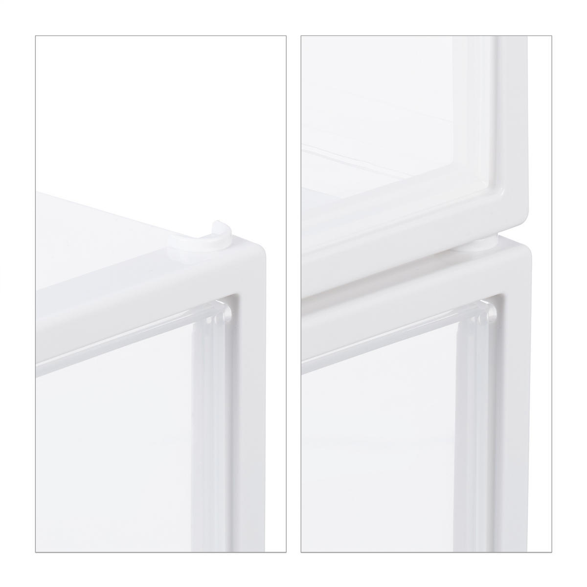 6XBOX na topánky - priehľadné, plast (34.5/19/27cm) - Relaxdays