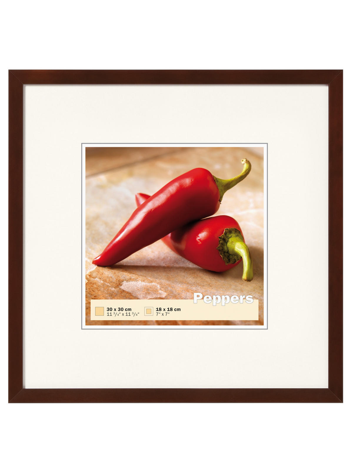 BILDERRAHMEN Peppers Holzrahmen 30x30 Nussbaum - Nussbaumfarben, Holzwerkstoff (32.5/32.5/1.5cm) - walther design