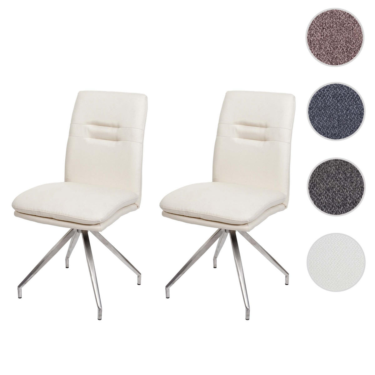 ESSZIMMERSTUHL Cremeweiß 2er-Set - Weiß, Textil (47/90/60cm) - MCW
