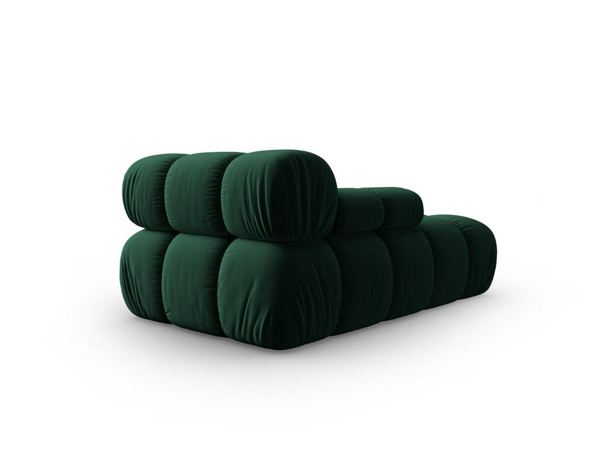 CHAISELONGUE links Bellis aus Samt flaschengrün - Grün, Textil (97/62/157cm) - Micadoni