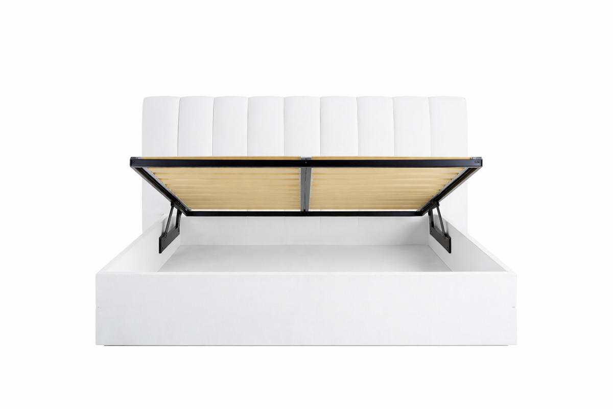 BETT ITAVIA – Liegefläche 160×200 cm – mit Bettkasten Alpinweiß - Weiß, Holzwerkstoff (160/200cm) - Milaros Markt