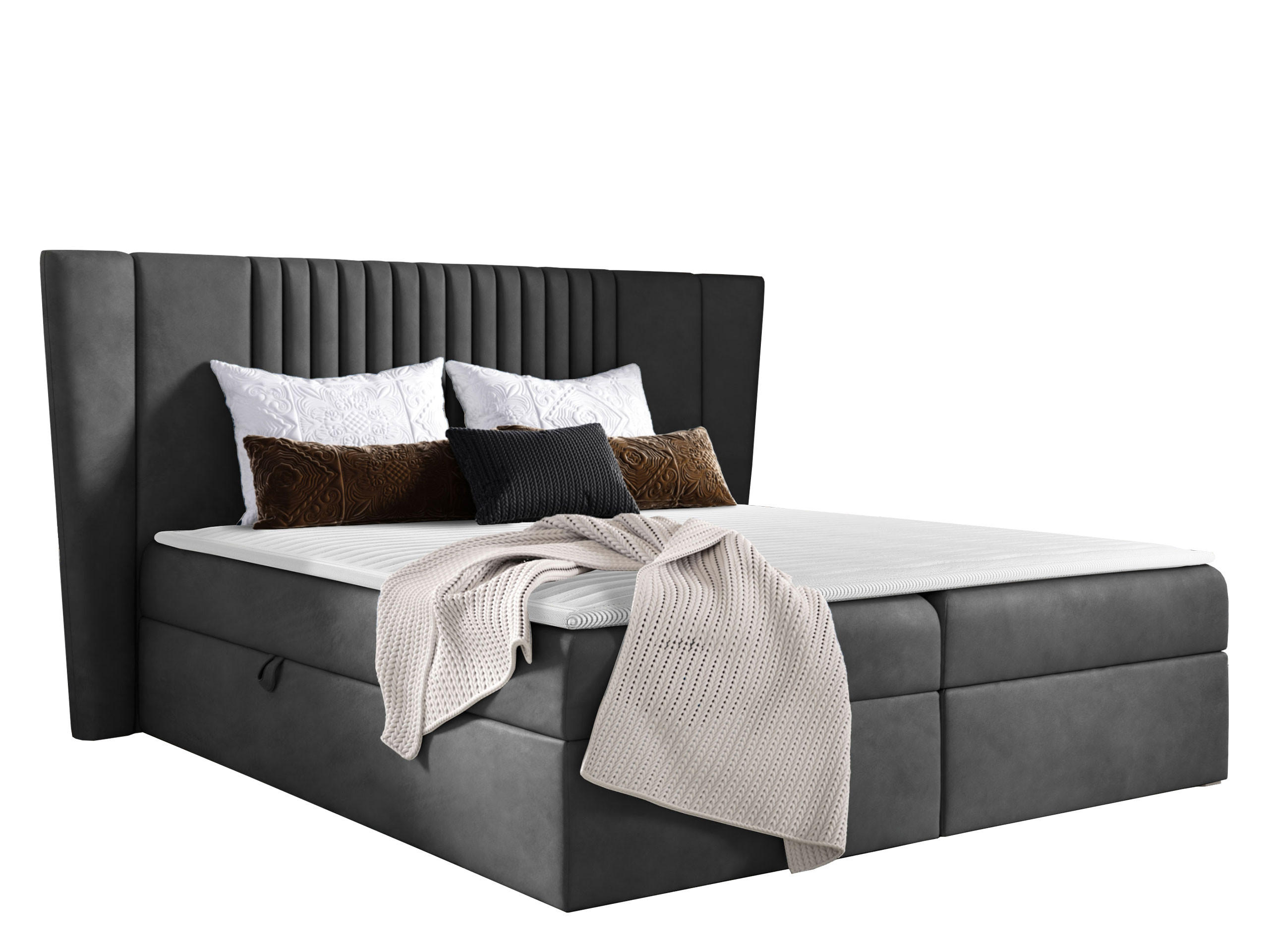 BOXBETT Spark - Anthrazit, Holz (140/200cm) - MIRJAN24