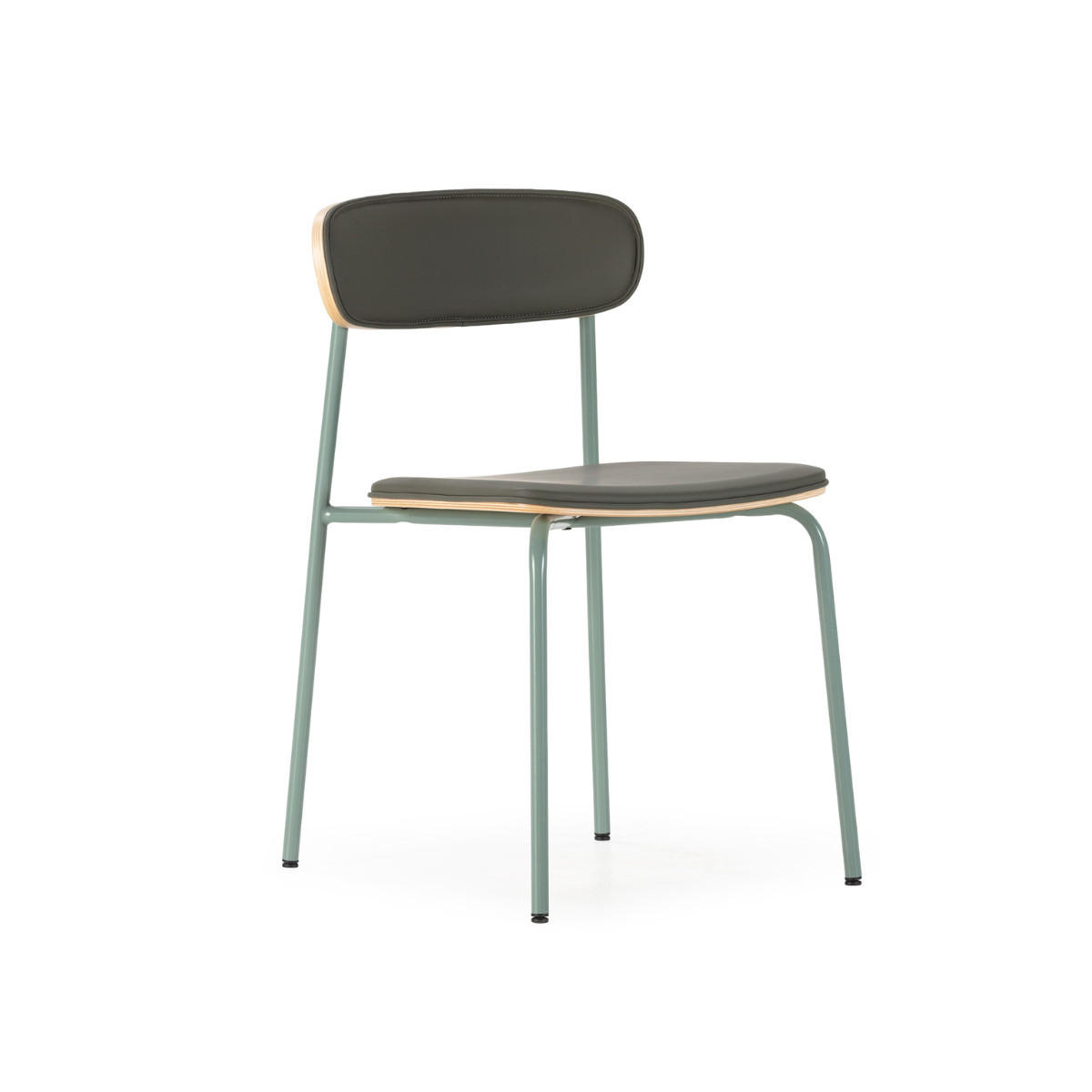 STÜHLE 2er-Set aus Kunstleder mit Metallbeinen 45,5/78/52 cm - Grün, Metall (45.5/78/15cm) - Calicosy