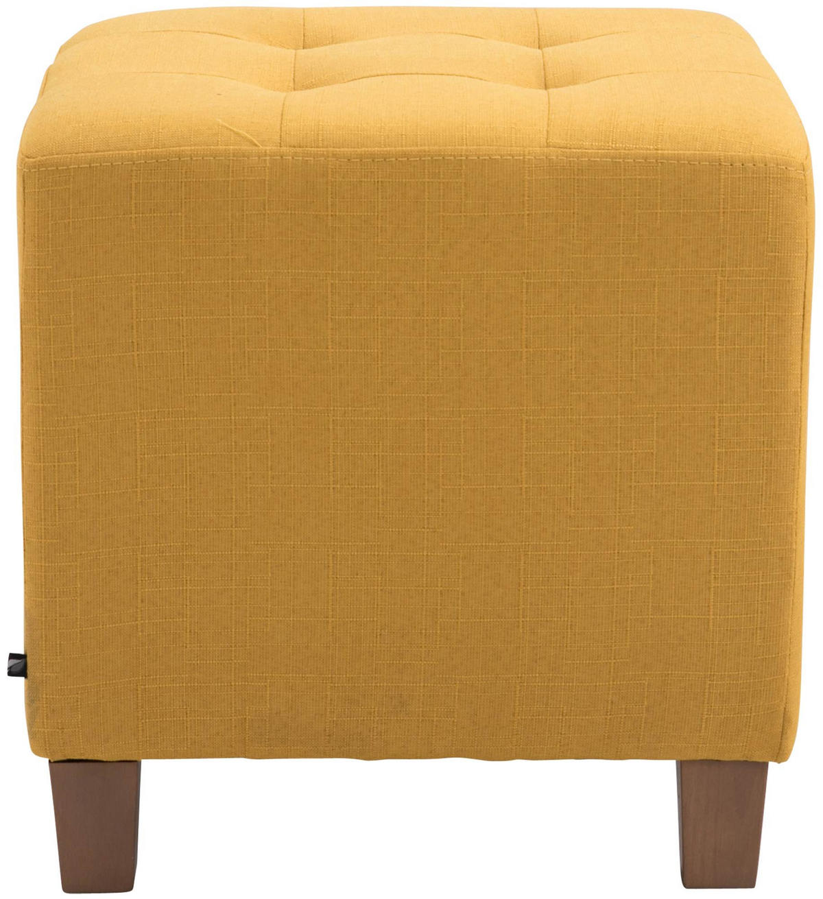 SITZWÜRFEL eckig 45/45/46 cm Stoff gelb - Gelb/Naturfarben, Holz/Textil (45/46/45cm) - CLP