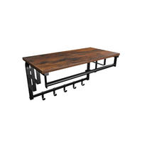 WANDGARDEROBE INDUSTRIESTIL - Braun, Holzwerkstoff (27/30/66cm) - Hansiro