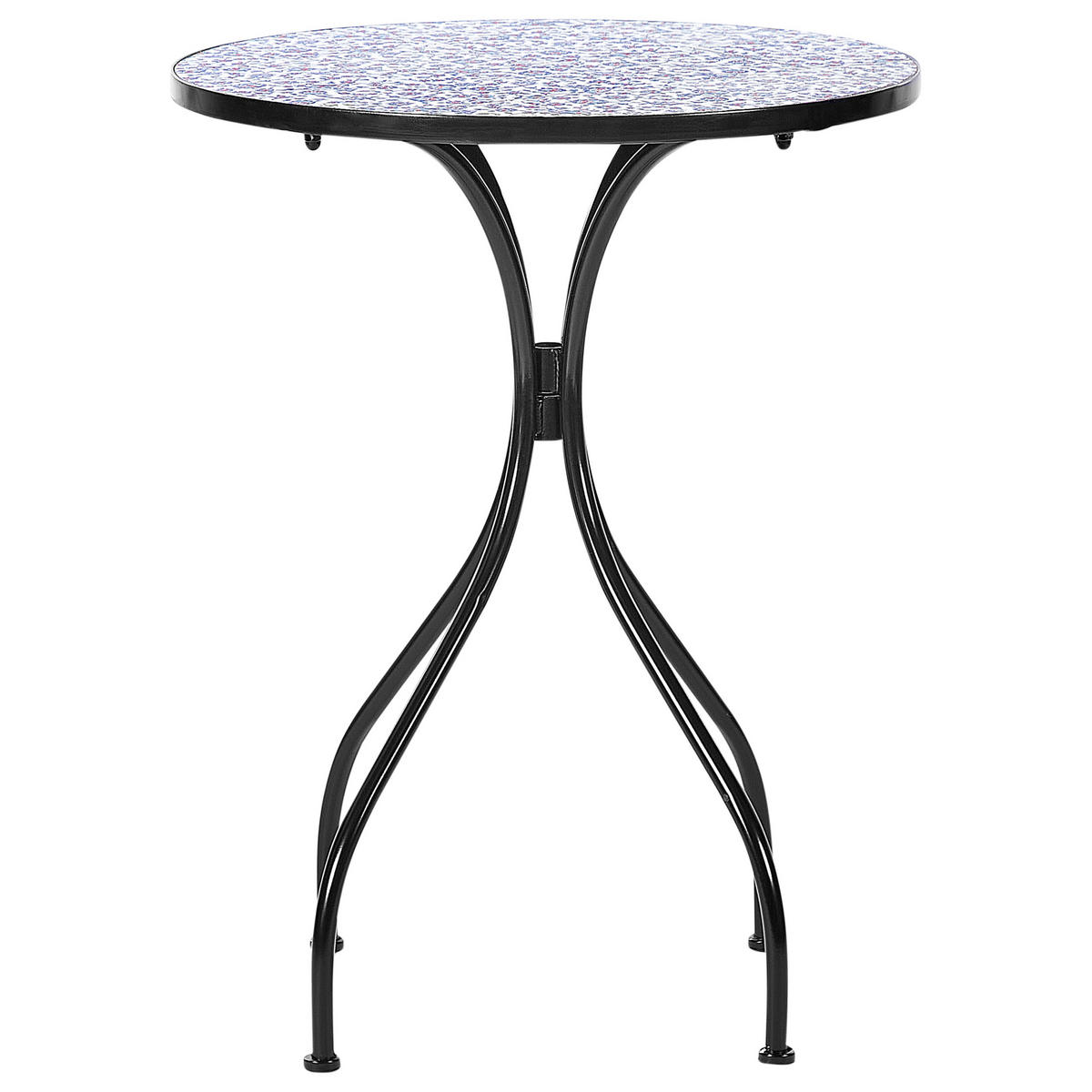 GARTENTISCH Keramik Schwarz Camprena - Blau/Schwarz, Metall (60/60/75cm) - Beliani