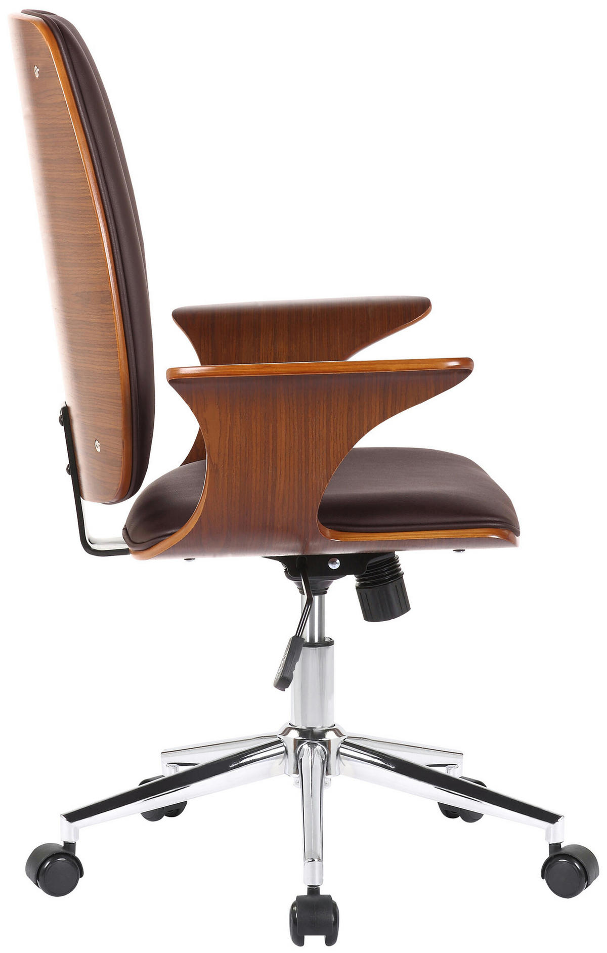 BÜROSTUHL Burton, Kunstleder Walnuss/Braun - Braun, Textil/Metall (67/101/68cm) - TPFLiving