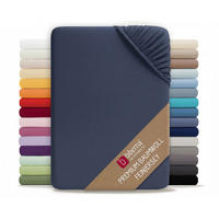 SPANNBETTTUCH Premium Jersey marine, 180x200 cm - 200x200 cm - Dunkelblau, Textil (200/200cm) - biberna