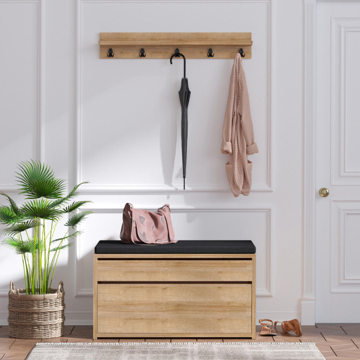 GARDEROBE Larvik Braun - Braun, Holzwerkstoff (80/42/35cm) - Concept Usine